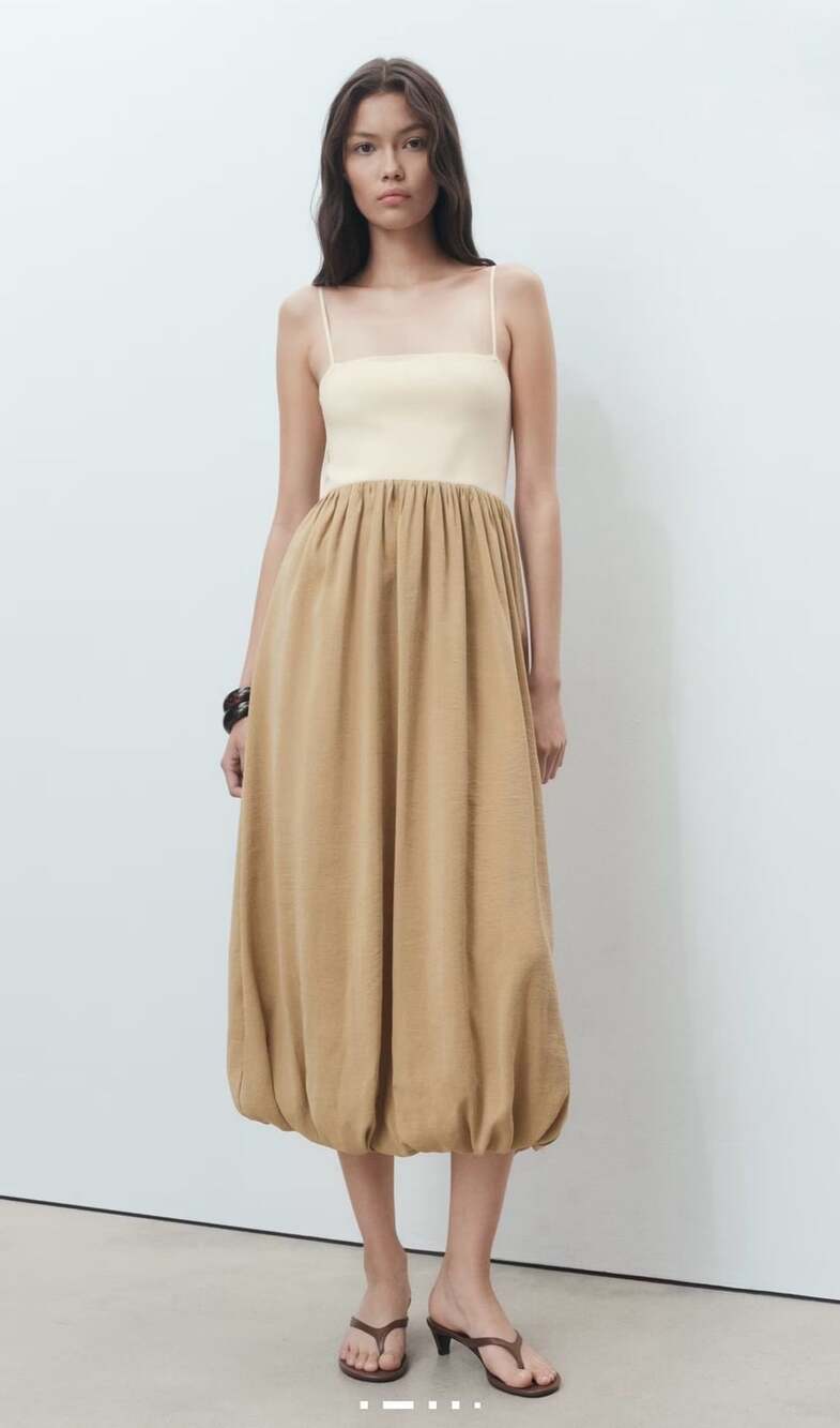 MANGO NWT Combined Knitted Balloon Dress. Size 8!